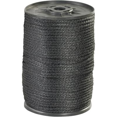 1/8", 320 lb, Black Solid Braided Nylon Rope