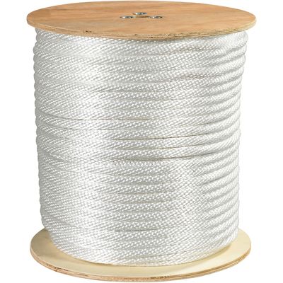 1/2", 3,900 lb, White Solid Braided Nylon Rope