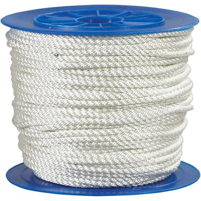 3/8", 3,240 lb, White Twisted Nylon Rope