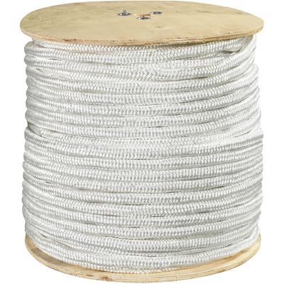 1/2", 6,500 lb, White Double Braided Nylon Rope