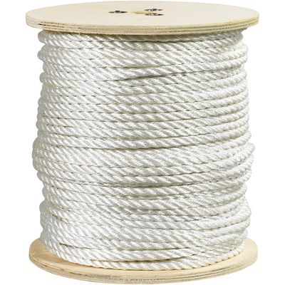 1/4", 1,320 lb, White Twisted Polyester Rope