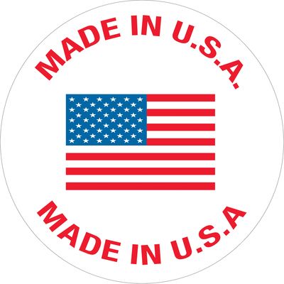 1" Circle - "Made in U.S.A." Labels