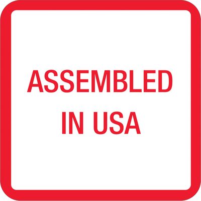 1 x 1" - "Assembled in U.S.A." Labels