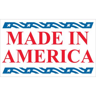 3 x 5" - "Made in America" Labels