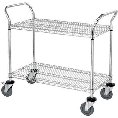 36 x 18 x 38" - 2 Shelf Heavy-Duty Wire Cart